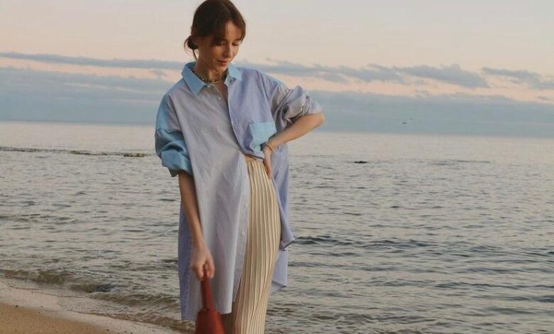 Linen Maxi Skirt and Oversized Shirt