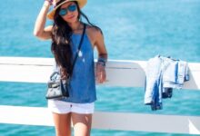 White Shorts and Colorful Tank