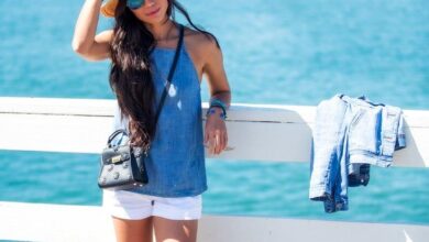 White Shorts and Colorful Tank